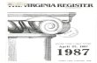Virginia Register of Regulations Vol. 3 Iss. 15register.dls.virginia.gov/vol03/iss15/v03i15.pdf · 2015-11-06 · Vol. 3, Issue 15 . VIRGINIA HOUSING DEVELOPMENT AUTHORITY . Procedures,
