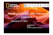 Reading Critically with Chinese Learners · Reading Critically with Chinese Learners November 9th, 2018 What are ‘critical thinking’ skills? How can we apply these skills to reading?