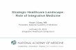 Strategic Healthcare Landscape: Role of Integrative Medicine · • Public health & care delivery • Integrative Medicine • Precision Medicine ; ... monitor population health,