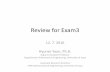 Review for Exam3 - user.engineering.uiowa.edufluids/Posting... · Review for Exam3 12. 7. 2016 Hyunse Yoon, Ph.D. Adjunct Assistant Professor. Department of Mechanical Engineering,