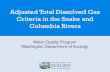 Adjusted Total Dissolved Gas Criteria in the Snake and ... · Total Dissolved Gas Criteria State-wide Snake and Columbia Rivers o Seasonal TDG criteria allowable during spill season