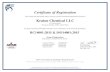 Certificate of Registration Kraton Chemical LLC 14001 Pensacola Certificate.pdf · Certificate of Registration This certifies that the Health, Safety, Security, and Environmental