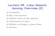 Lecture 04. Lidar Remote Sensing Overview (2)home.ustc.edu.cn/.../UCS%bd%cc%b3%cc/Lecture04.pdf · Lecture 04. Lidar Remote Sensing Overview (2) Introduction Basic Lidar equation