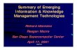 Summary of Emerging Information & Knowledge Management ... · IEEE-181 Summary of Emerging Information & Knowledge Management Technologies Richard Marciano Reagan Moore San Diego