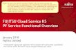 FUJITSU Cloud Service K5 PF Service Functional Overview · Application execution platform User resource management Monitoring of operational status; operation Log management Database