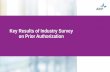Key Results of Industry Survey on Prior Authorization · Key Results of Industry Survey on Prior Authorization. Survey Methodology • An industry-wide survey on prior authorization