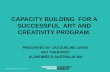 CAPACITY BUILDING FOR A SUCCESSFUL ART AND CREATIVITY … · 2014-07-13 · • Offering training to Training providers within Aged Care • Encouraging facilities with art programs