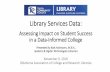 Library Services Data - OK-ACRL · • Couple with customer service mapping technique ... • Persistence: 3 years to completion ... correlate library use and student success •