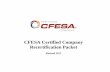 CFESA Certified Company Recertification Packet · The CFESA certified company program, created in 2002, requires a Re-certification such that all CFESA certified companies can (externally
