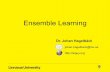 Ensemble Learning - Lnu.secoursepress.lnu.se/kurs/applied-machine-learning/... · • The random selection can be done with replacement, i.e. an instance can show up more than once