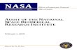 Final Report - IG-18-012 - Audit of the National Space ... · 2/1/2018  · RESULTS IN BRIEF Audit of the National Space Biomedical Research Institute . February 1, 2018 NASA Office