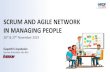 SCRUM AND AGILE NETWORK IN MANAGING PEOPLE · Definition of Agile Mindset ACHIEVING AGILE MINDSET Collaboration Respect •An agile mindset is the set of attitudes supporting an agile