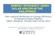 ENERGY EFFICIENCY USING SOLAR AIRCON IN THE PHILIPPINES€¦ · WIND BIOMASS RIVER HYDRO PROPOSED FIT RATE (Peso) 17.95 10.37 7.00 6.15 APPROVED FIT RATE (Peso) 9.68 8.53 6.63 5.90