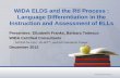 WIDA ELDS and the RtI Process : Language Differentiation ... · Presentation Name / 1 Presenters: Elizabeth Franks, Barbara Tedesco WIDA Certified Consultants . ACCESS for ELLs ®,