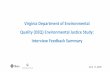 Virginia Department of Environmental Quality (DEQ ...€¦ · 17/06/2020  · • Environmental justice, environmental racism and civil rights obligations • Disproportionate and