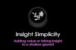 Insight Simplicity · simple simple insight insight simple insight is actually quite complicated! So, A Simple Insight • propels action by giving clear direction • is a starting
