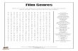 Film Genres - Pages of Puzzles...Film Genres There are several ways films are categorized but here are the most popular genres of today. Which are your favorite type of films? ACTION
