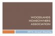 WOODLANDS HOMEOWNERS ASSOCIATION ......Woodlands 2016 Annual Meeting November 13, 2016 Welcome and Introductions Treasurer’s Report Storm Water Retention Pond Police Report Local