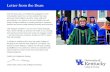Letter from the Dean - University of Kentucky · 2018-02-16 · Letter from the Dean College of Nursing. Mission: The mission of the University of Kentucky College of Nursing is to