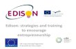 Edison: strategies and training to encourage entrepreneurship¡n...Entrepreneurship is the individual’s ability to translate ideas into action. It encompasses creativity, innovativeness