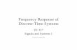 Frequency Response of Discrete-Time Systemscommunity.wvu.edu/~dwgraham/classes/ee327/... · Impulse Response (h[n]) First-Order Systems – Varying Pole Position (a > 0) Frequency-Domain