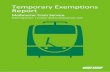 Temporary Exemptions Report · Temporary Exemption: Rail premises and rail infrastructure For a period of five years, flange gaps of up to 75mm are permitted where a level crossing