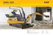 Specalog for 300.9D Mini Hydraulic Excavator AEHQ6160-02 · Extending Undercarriage and Blade An extending undercarriage and fold out dozer blade allow the machine to be confi gured