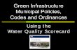 Green Infrastructure Municipal Policies, Codes and Ordinances · Codes and Ordinances Using the Water Quality Scorecard Site Rain gardens, green roofs, pervious pavers ... Neighborhood