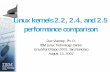 Linux kernels 2.2, 2.4, and 2.5 performance comparisonlinuxperf.sourceforge.net/LWE02-BOF.pdf · Linux Technology Center Linux kernels 2.2, 2.4, and 2.5 performance comparison Duc