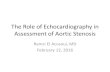 The role of echocardiography in assessment of aortic stenosis · 2016-02-08 · echocardiographic or invasive hemodynamic measurements is reasonable in patients with stage D2 AS with