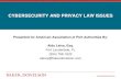 CYBERSECURITY AND PRIVACY LAW ISSUESaapa.files.cms-plus.com/2019Seminars/AdminLegal/Leiva.pdf · CYBERSECURITY AND PRIVACY LAW ISSUES Presented for American Association of Port Authorities