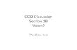 CS32%Discussion% Sec.on%1B% Week9%web.cs.ucla.edu/~zhou.ren/cs32/CS32_1B_week9_note.pdfBinary Trees" No node has more than 2 children (left child + right child). "