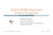 HAF PEER Intern Summer Program Outline2010...Summer Milestones Week 1 – Kick-Off Meeting Week 2 – Project Overview Presentation Week 6 – Progress/Problem Solving Presentation