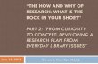 “THE HOW AND WHY OFalcts.ala.org/ce/06132012_ACprecon_how_why_research_develop_pl… · Tomorrow’s webinar: how to write up your research Ronald Powell & Lynn Silipigni Connaway,