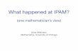 What happened at IPAM? - ELETTRA...Integrable Dynamical Systems in Particle Accelerators Sergei Nagaitsev (University of Chicago) Conﬁrmed what we mathematicians already know: Magnetic