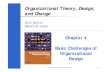 Organizational Theory, Design, and Change...Describe the four basic organizational design challenges confronting managers and consultants 2. Discuss the way in which these challenges