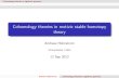 Cohomology theories in motivic stable homotopy theory · Cohomology theories in algebraic geometry Introduction and motivation Algebraic topology Examples: Singular cohomology, various