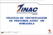 PROCESO DE CERTIFICACIÓN DE PERSONAL …...Personal Certificado Selección, 975 entrenamiento inicial, postulación Proceso de Certificación Competencia Evaluación , certificación