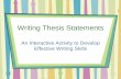 An Interactive Activity to Develop Effective Writing Skills · An Interactive Activity to Develop Effective Writing Skills . Learning Objective Given the definition and components