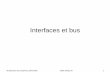 Interfaces et bus · – Multiplexage temporel du bus : une partie des fils transportent alternativement des données ou des adresses (AD0-AD15) CPU CPU A0 A0 AD0 D0 A3 A19 AD15 D15