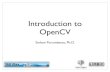 Introduction to OpenCV · Introduction to OpenCV Serban Porumbescu, Ph.D. Overview •What is OpenCV? ... top-left origin, 1 - bottom-left origin (Windows bitmaps style). */ int align;