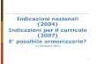 Indicazioni nazionali (2004) Indicazioni per il curricolo ... · Indicazioni nazionali del 2004 e del 2007 Indicazioni nazionali ( D. Lgs. 19 febbraio 2004, n. 59) Indicazioni per