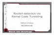 Rootkit detection via Kernel Code Tunneling...– Rootkits can easily interfere with the tracing process Dynamic Binary! Instrumentation! Code Generation • Translates entire Basic