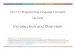 22c:111 Programming Language Concepts - University of Iowahomepage.cs.uiowa.edu/~tinelli/classes/111/Fall08/Notes/ch01.pdf · ch01.ppt Author: Cesare Tinelli Created Date: 8/27/2008