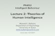 Lecture 2: Theories of Human Intelligence...Lecture 2: Theories of Human Intelligence • 2.1 Scope of explanations • What are these theories of? • 2.2 High-level cognition •
