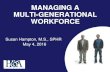 MANAGING A MULTI-GENERATIONAL WORKFORCE...The Generations Workforce Demographics Birth Years 2010 Census % Workforce 2010 % Workforce 2020 Traditionalists 1920-1945 57M 7% 1% Baby