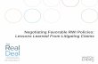 Negotiating Favorable RWI Policies: Lessons Learned From … · 2017-05-11 · Sterling LLP in New York (from 2007 to 2011), specializing in public ... 1,000+ policies underwritten