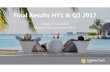 Final Results HY1 & Q2 2017 - HolidayCheck Group AG · Final Results HY1 2017 9 3. Product update Q2 2017: Passion search • as a corresponding feature to our brand marketing campaign
