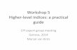 Workshop 5 Higher-level indices: a practical guide · Jan-09-09 09 t-09 Jan-10-10 10 t-10 99-2000=100 Figure 2: Geometric Indexes Geometric Lowe Geometric Young Törnqvist Lowe. Concluding