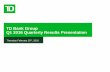 TD Bank Group Q1 2016 Quarterly Results …...Q1 2016 Highlights 5 Adjusted1 Q1/16 Q4/15 Q1/15 Revenue 8,564 8,096 7,614 Expenses 4,579 4,480 4,092 Net Income 2,247 2,177 2,123 Diluted